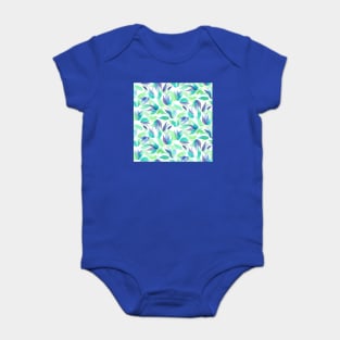 Blue and Purple Watercolor Petals Baby Bodysuit